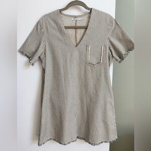 T by Alexander Wang Dress Denim Striped Mini Dress Size 4